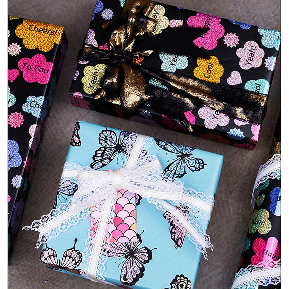 Laser Wrapping Paper Multicolor Decor Paper Gift Wrapping Paper Colorful For Gift Wrapping Gift Packaging Decorative Use