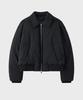 Noirer Padded Wool Crop Blouson (Black)