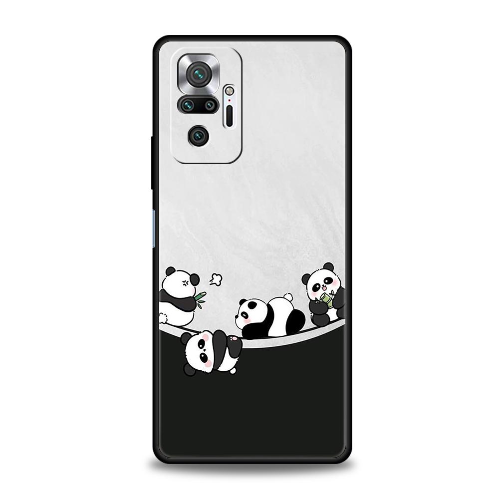 Cartoon Panda Phone Case For Xiaomi Redmi Note 14 5G 13 12 10 11 Pro Plus 4G 14C 13C 12C 10C 9C Soft TPU Cover