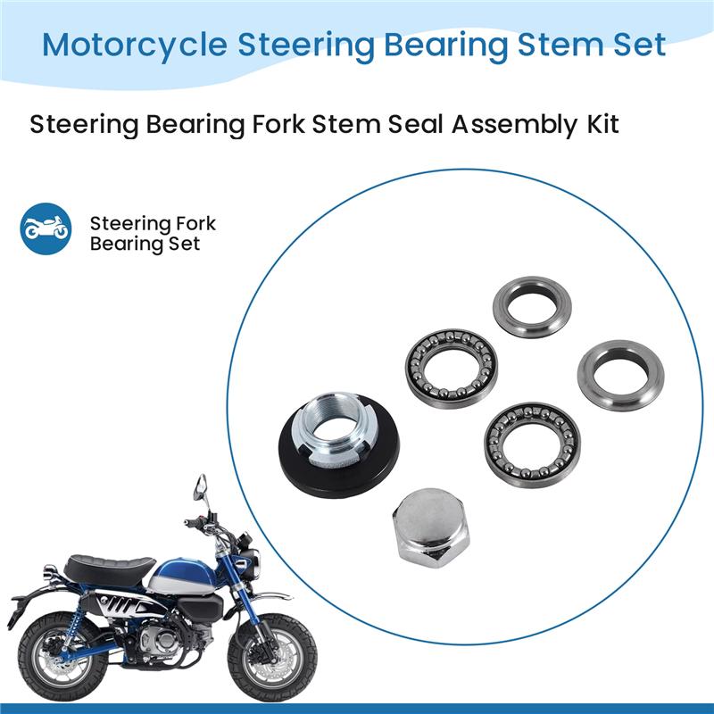 NEW-Motorcycle Steering Bearing Stem Set Steering Bearing Fork Stem Seal Assembly Kit For Honda MONKEY Z50 Z50R XR50 CT70