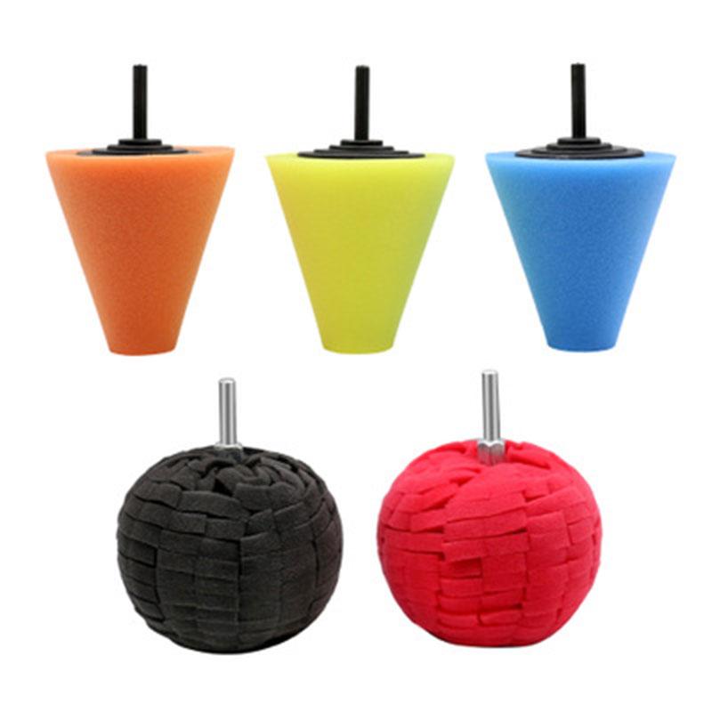

5x губчатых полирующих конусов для полировки шариковых накладок для комплекта угловых сверл для колес жёлтый/оранжевый