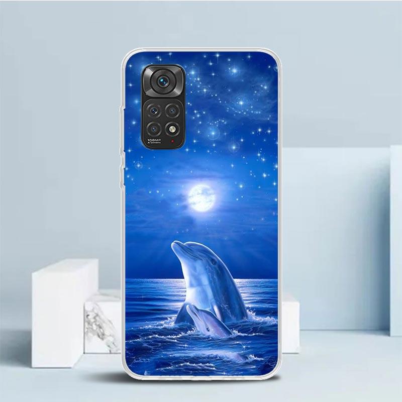 Ocean Animal Cute Dolphin Phone Case For Xiaomi Redmi Note 15 14 14S 13 12S 12 Pro Plus 11S 11 11T 11E 10S 10 + Soft TPU Back Co