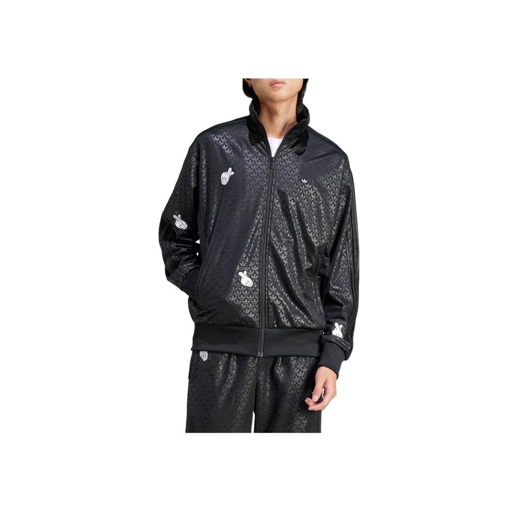 Adidas Originals Mickey Mouse SS24 Giacca da Uomo Nera con Logo Stampa Guanto con Cerniera e Collo Alto IY2264