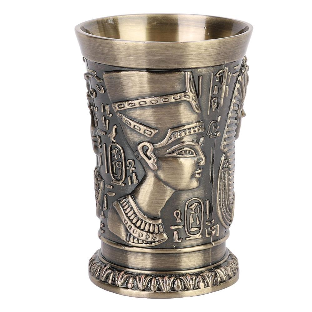 Mini Egypt Style Goblet Metal Embossed Mini Cup Wine Glasses Metal Wine Cup Wedding Celebration