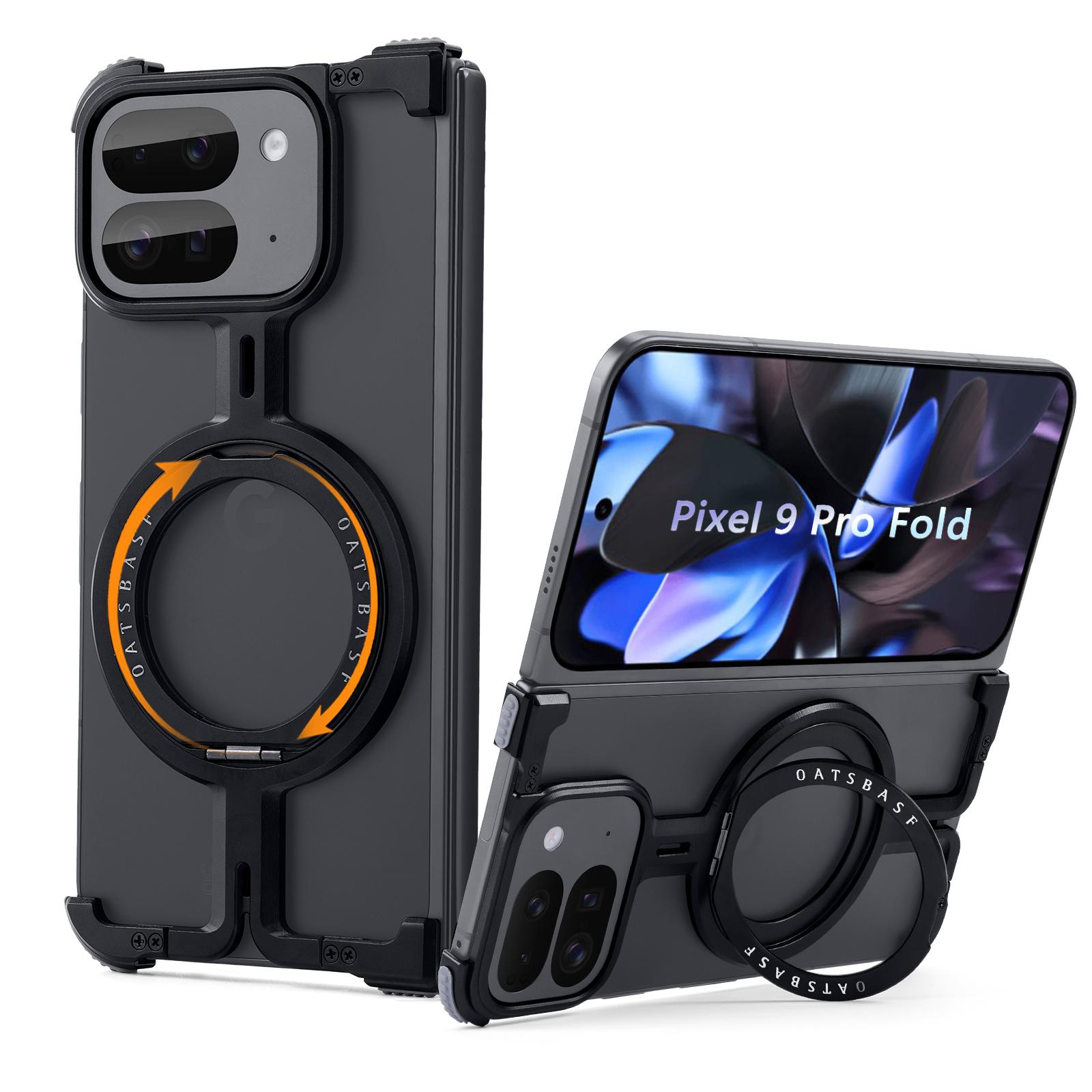 

Eary for Google Pixel 9 Pro XL Fold Phone Case With Magsafe 360 Rotate Ring Stand Metal Bumper Frameless Protective Cover Shells For Google Pixel 9 Pro XL чёрный