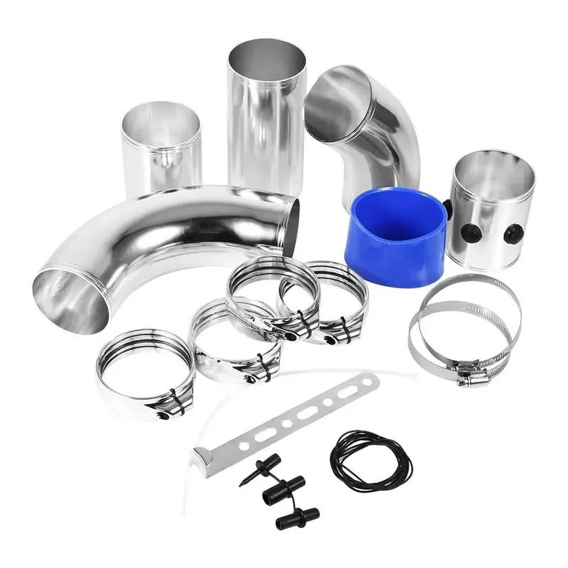 3" 76mm Universal Air Inlet Pipe Aluminum Alloy Turbo Inlet Tube Direct Cold Air Filter Injection System Car Intake Pipe Set
