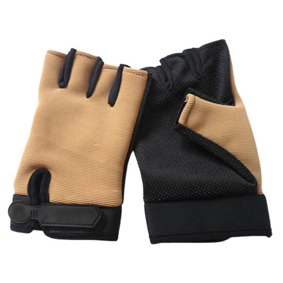 1 Pair Half Finger Gloves Skin-friendly Shock Absorption Nylon Roller Skating Anti-Abrasion Gloves