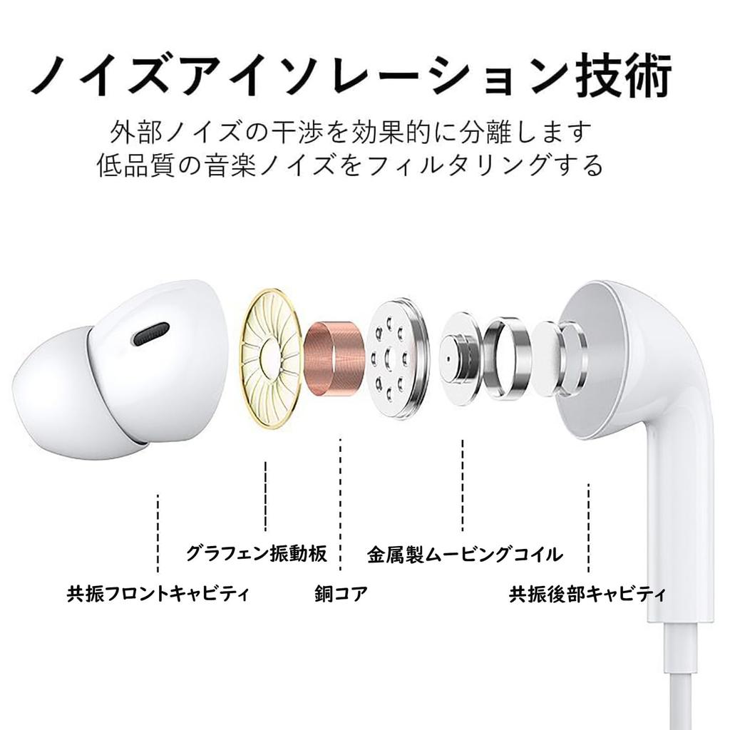 Eikokiwa Wired Earphones for iPhone Deep Bass with Volume HiFi Sound Earphones with Comfortable to Small and Suitable for Compatible with iPhone [MFi