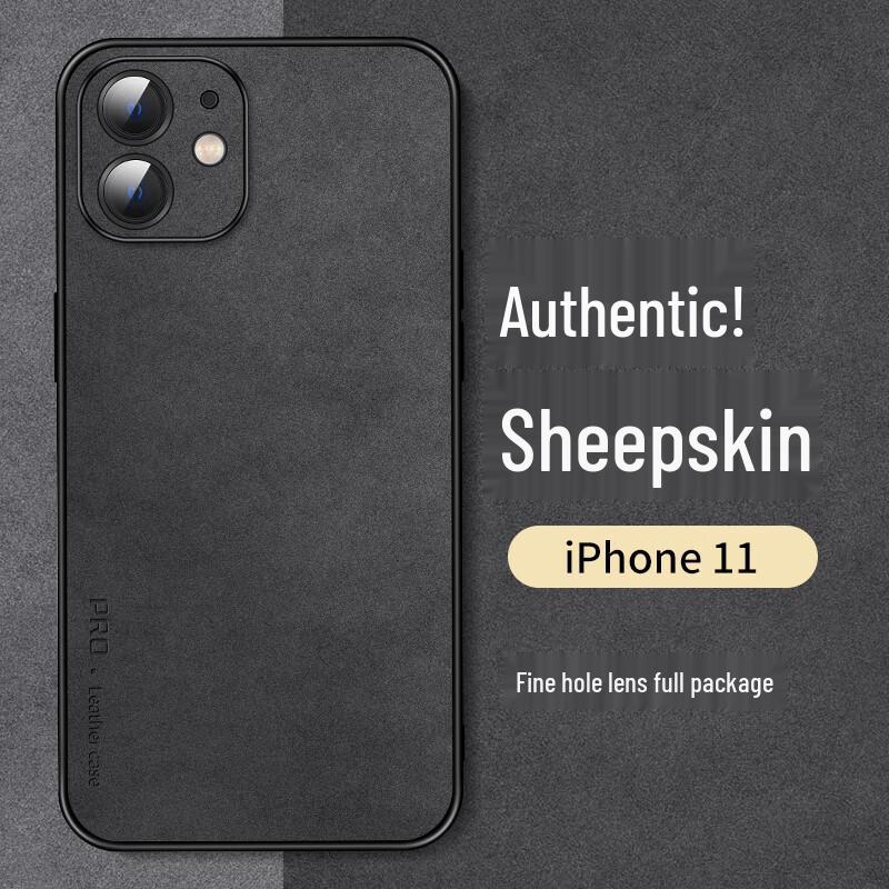 

Shangsou Luxury Lambskin Silicone Full-Coverage Phone Case iPhone 11