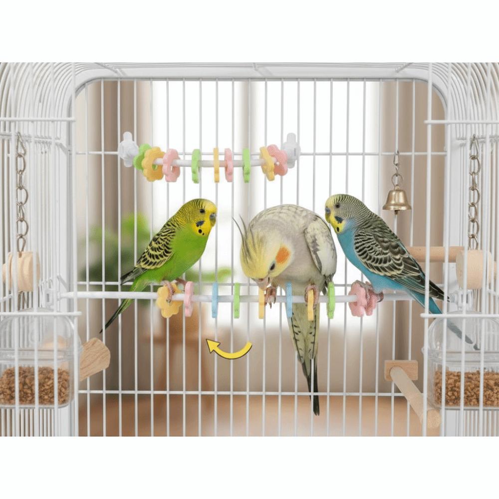 Bite Resistant Bird U-shaped Station Frame Color Flower Beak Grinding Rack  Cage Accessories
