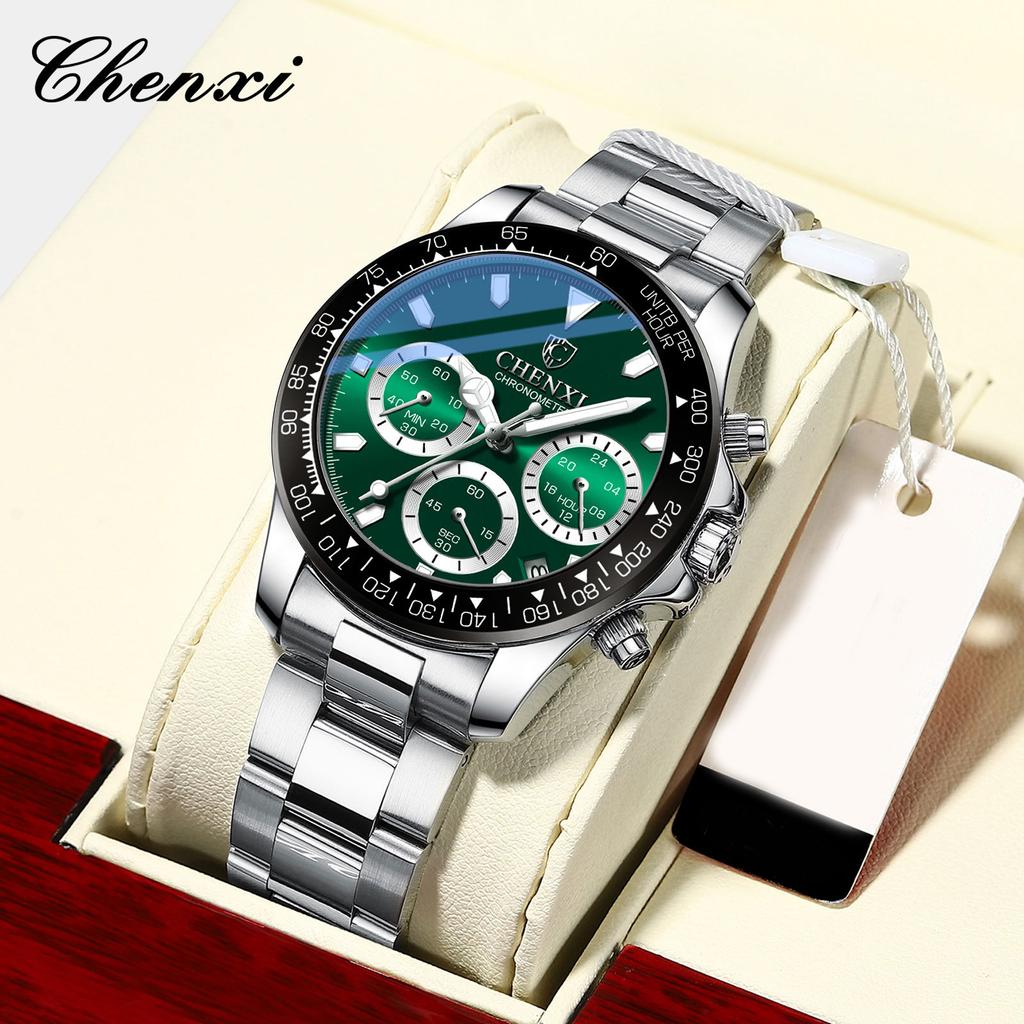 Men Watch Steel Luminous Watches Men's Army Military Quartz Wristwatch Chronograph Male Clock Relogio Masculino