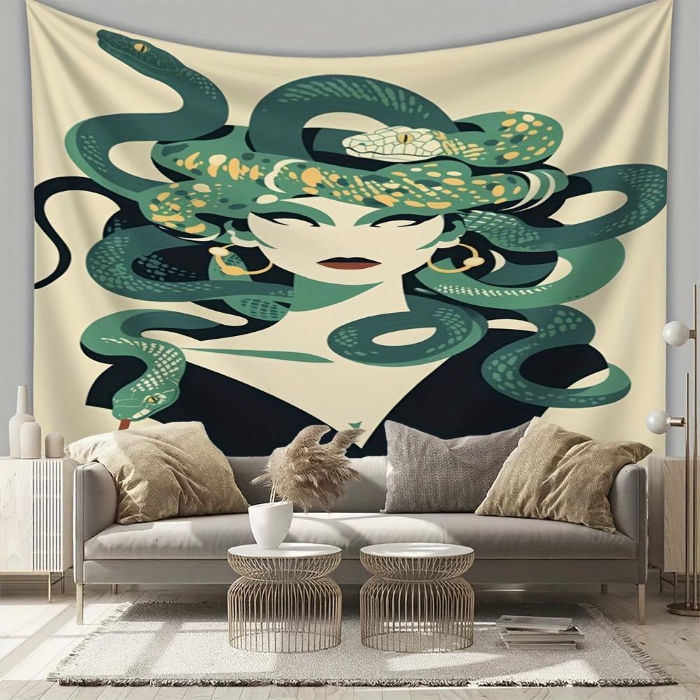 

Medusa Snake Greek Mythology Digital printing polyester wall tapestry suitable for use living rooms bedrooms offices bars party 74x94cm(29x37in)