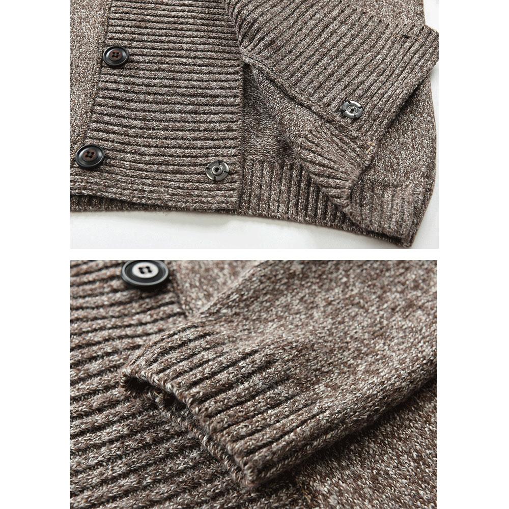 Autumn Men's Solid Color Knitted Sweater Casual Youth Double-breasted Cardigan Outer Sweater