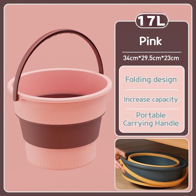 5/10/17L Portable Folding Bucket Multifunctional Thickened Silicone Bucket for Car Washing and Fishing Camping Folding Bucket