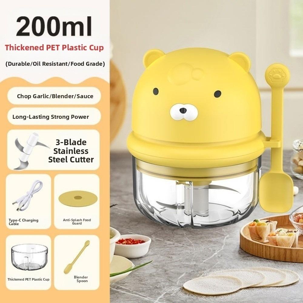 

Электрический мини-измельчитель чеснока, беспроводной мини-измельчитель продуктов, портативный измельчитель чеснока, кухонные гаджеты 200ml