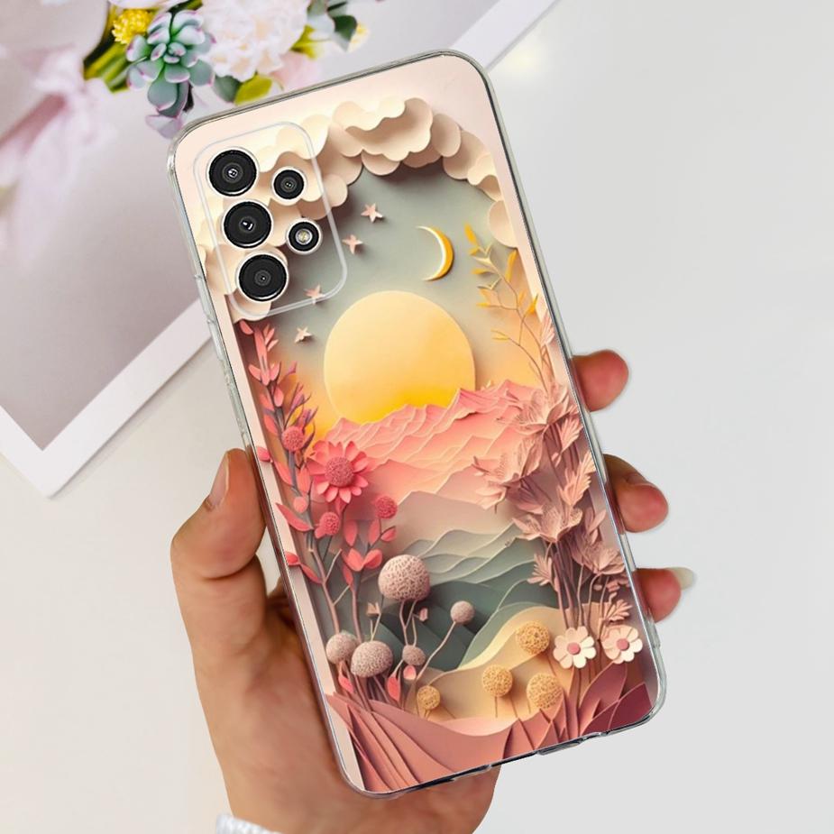 For Samsung Galaxy A13 Case A23 A33 A53 5G Cute Painted Cover Clear Silicone Soft TPU Phone Case For Samsung A53 A 13 23 33 Bags