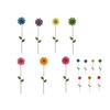 Metal Flower Garden Stake Decorative Flowers Yard Art for Spring Outdoor Yard Porch Lawn Pathway Pot Decoration