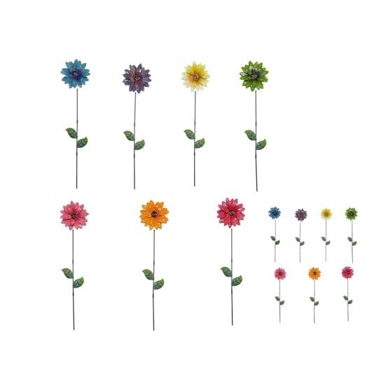 Metal Flower Garden Stake Decorative Flowers Yard Art for Spring Outdoor Yard Porch Lawn Pathway Pot Decoration