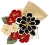 Soubien Hair Japanese Graduation Black Chrysanthemum X Ribbon [SOUBIEN] Ornament, Coming-of-Age Ceremony, Flower, Style, Tsumami-zaiku, Furisode,