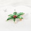 Blucome Crystal Heavy Ladybug Beetle Insect Brooch Pin Enamel Animal Leaf Broach Women Christmas Costume Jewelry