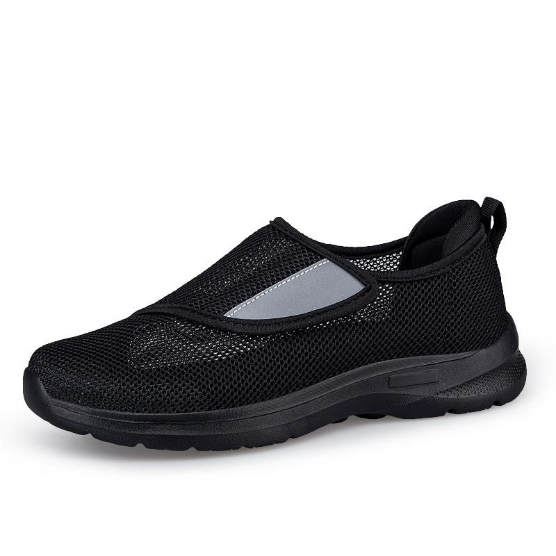 

Summer Men Adjustable Fat Wide Casual Sneakers Women Breathable Wide Feet Swollen Shoes Comfortable Walking Shoes Big Size 35 чёрный