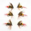 MNFT 6PCS 10# Flies Lure bee fishing Yellow and Black Bumble Bee Fly Insect Artificial Fishing Bait Dry Fly for Trout Fishing