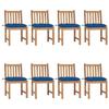 VidaXL Garden Chairs 8 Pcs with Cushions Solid Teak Wood 3073167