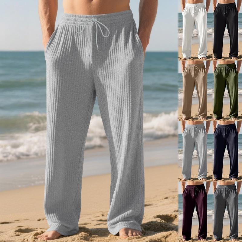 IHUASU Herren Mode Lässig Einfarbige Druckhose & Capris Elegant