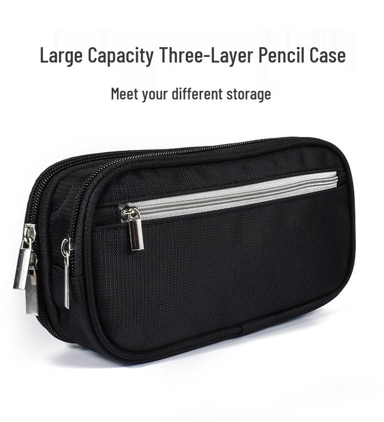 Three-Layer Large Capacity Multi-Functional Pencil Case for Primary School Students