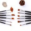12 Stück Nylonhaar Gouache Pinsel Set Holzgriff Aquarell Ölmalpinsel Malwerkzeuge