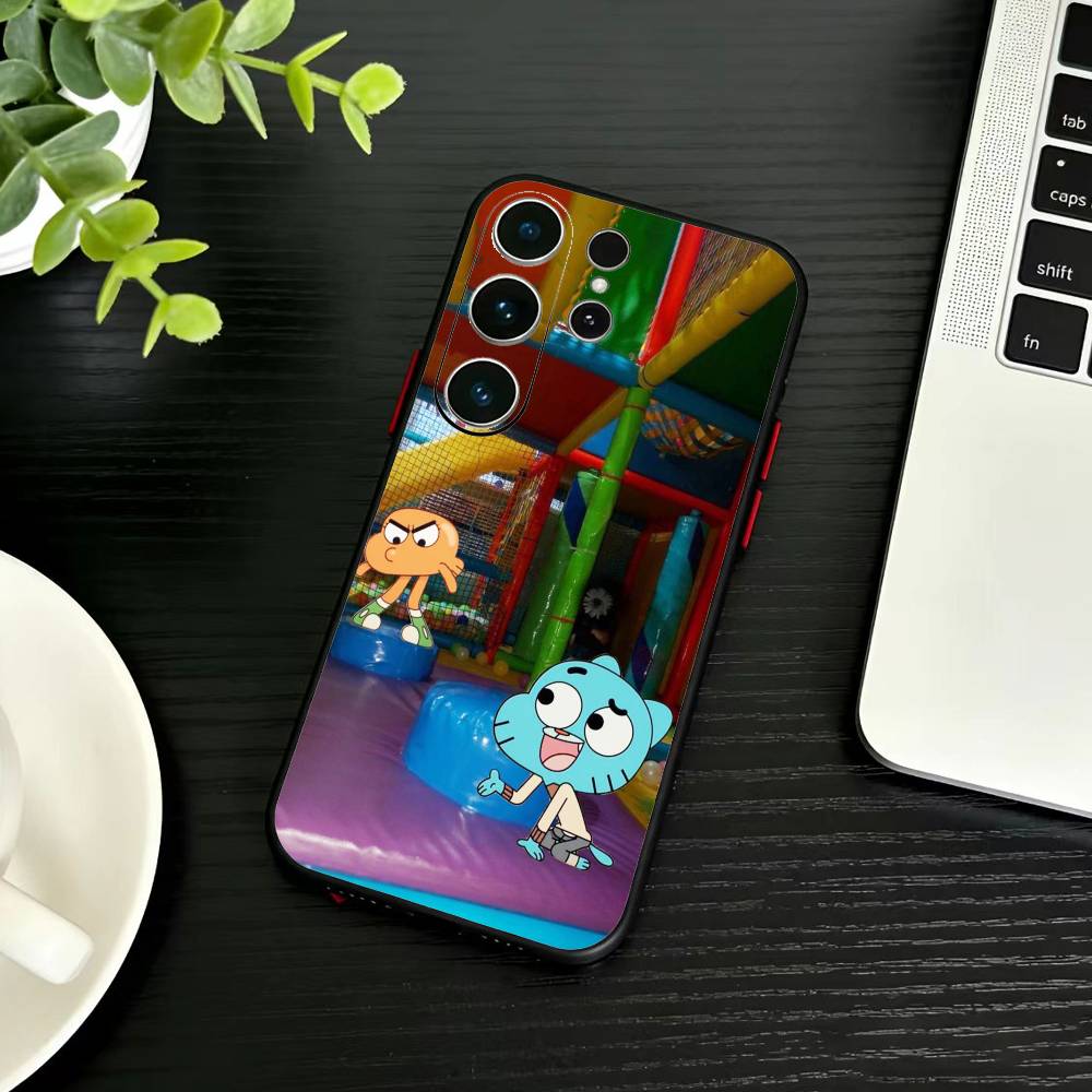 J-Gumball and Darwin Phone Case For Samsung S26,S25,S24,S23,S22,S21,S20,Ultra,Plus,FE Black Soft Cover