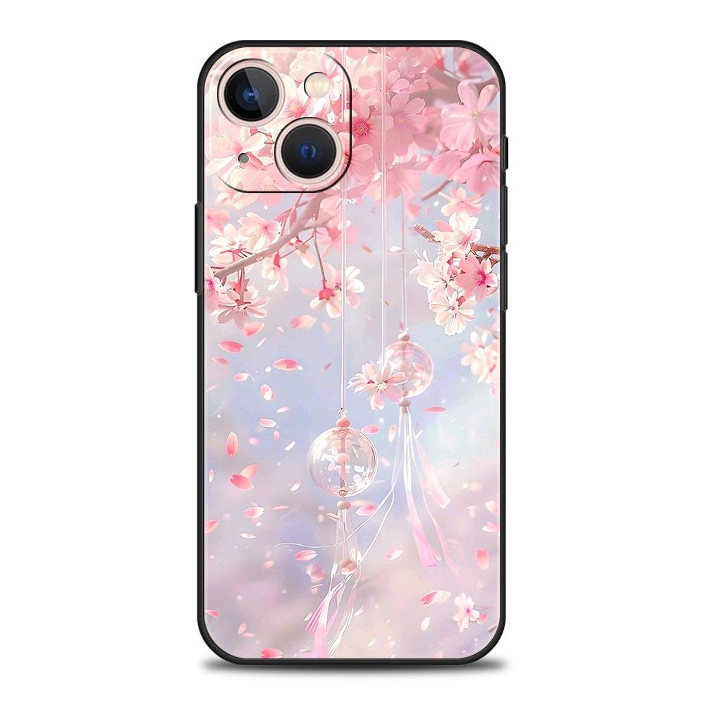 Korean Flower Phone Case Cover for iPhone 17 16 15 14 13 12 11 Pro Max 17 Air Plus Shockproof Soft TPU Shell Fundas Capas Coque