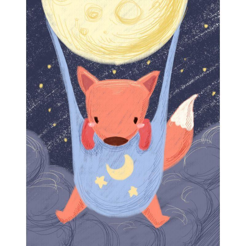 

20x20cm Framed Moon Animal Painting By Numbers Painting Decor Painting With Numbers Cartoon Modern Home Decor Canvas Painting 20x20cm with frame