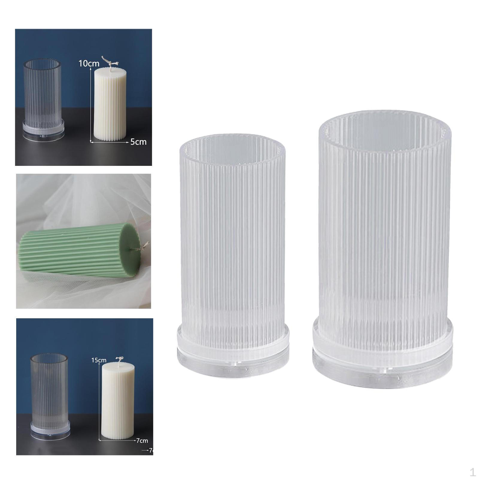 

2pcs Clear Pillar Candle Acrylic Large Cylinder Rib Making Tool