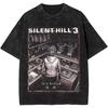 2026 Horror Silent Hill Heavens Night Ausgewaschener Print T-Shirts Hip Hop T-Shirt Street Streetwear Unisex Kurzarm Oberteile Oversized T-Shirt