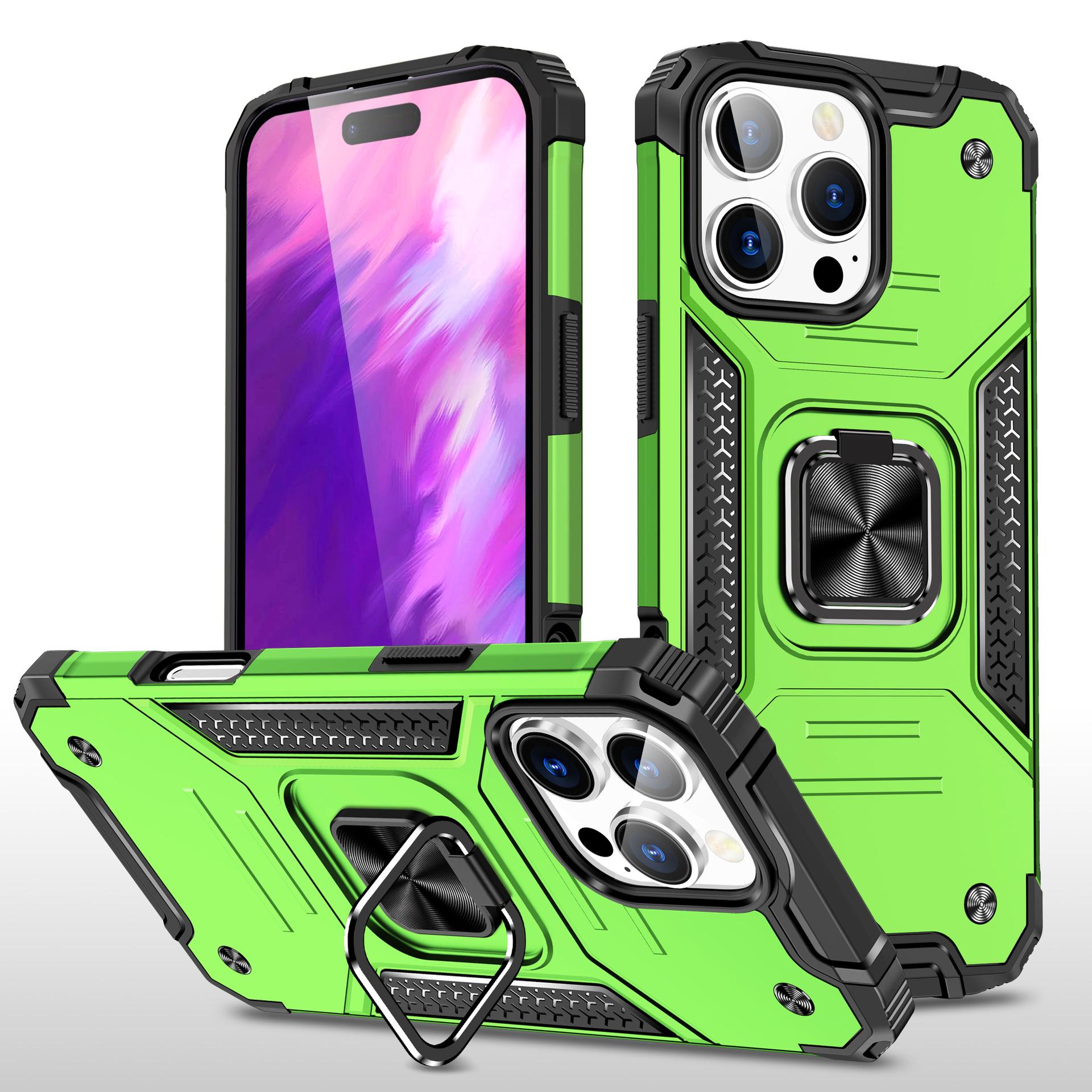 

Подходит для Apple 16 Чехол для мобильного телефона Iphone15 Магнитный держатель-кольцо 13 Чехол для мобильного телефона iPhone 7/8 зелёный