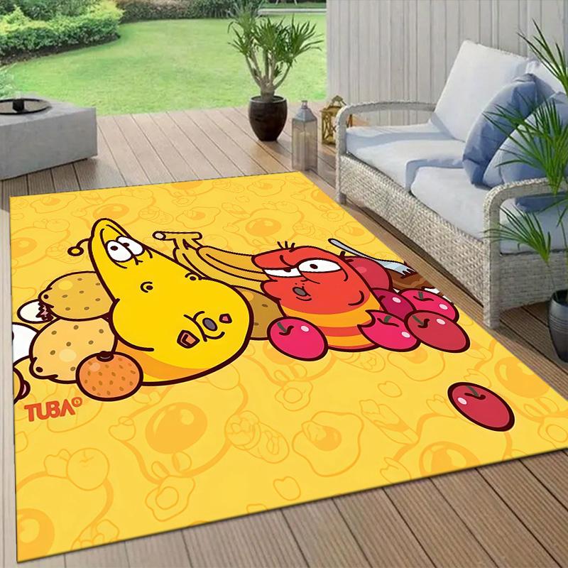 Larva Flannel Pattern Square Carpet,Area Rug,Carpet Rug for Living Room Bedroom Sofa Playroom Decor,Non-slip Floor Mat