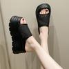 Fashion 8CM Women High Heels Summer Females Breathable Platform Slippers Chunky Sneakers Wedge Sandals Slides Shoes Zandalias De Mujer