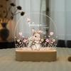 Custom Light Up Pet Memorial Plaque For Dog Cat Personalized Pet Growth Ornament Engrave Pet Info Record Lovely Daily Moment