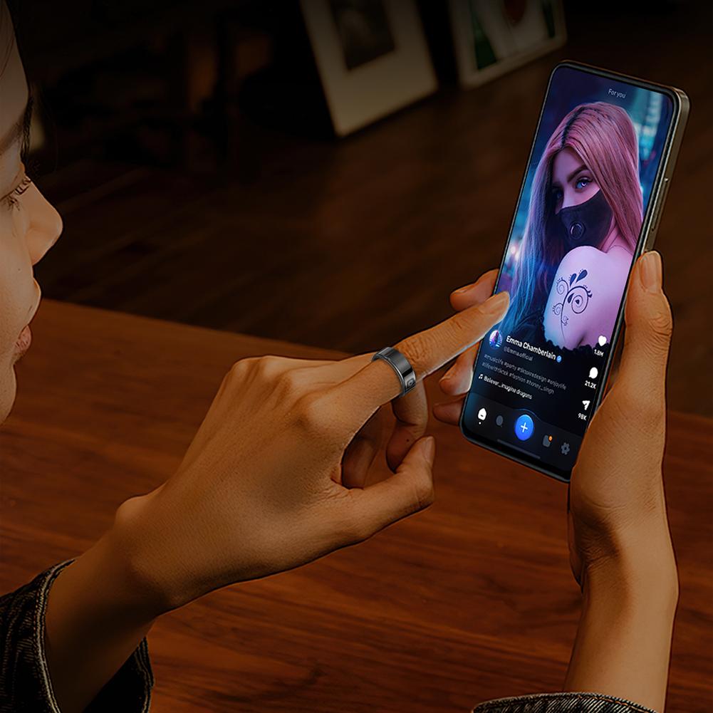 RS08 Smart Ring 5ATM Waterproof Health Fitness Rings Multi-sport Modes Heart Rate Blood Oxygen Sleep Monitoring for Android iOS