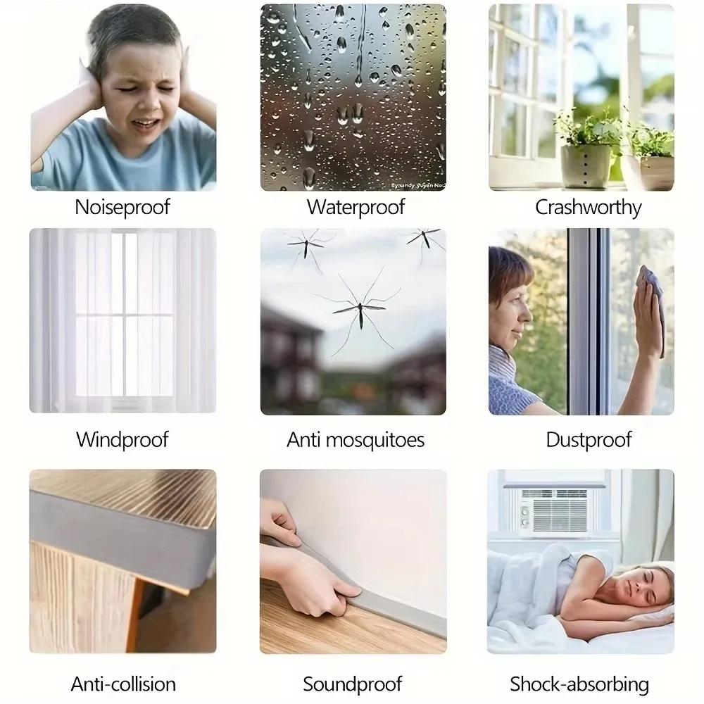 4M PU Pěnová těsnicí páska s lepidlem, protikolizní, zvukotěsná, těsnění proti povětrnostním vlivům pro dveře, okna, ochrana nábytku