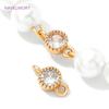 3 Size 18K Gold Plated Mini Round Connector Charms,Inlaid Zircon Connector For Jewelry Making,DIY Earring Making Supplies