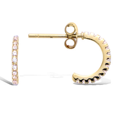 [R7153] - Gold Plated Hoop Earrings 'Sissi' White Gold - 10 Mm 1 Mm