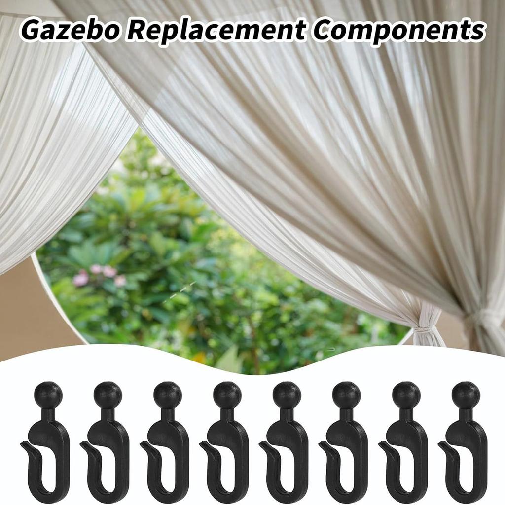 50-100pcs Plastic Curtain Hooks For Gazebo Curtains Invisible Curtain Track Hook Sunshade Awning Net Accessories 12Pcs