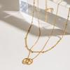 Double Layer Interlocking Titanium Steel Necklace Minimalist Luxury Niche Jewelry
