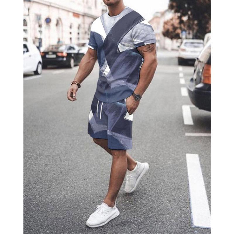 Luxury Brand 3D Lion Printed Men's T-Shirt Set Summer O-Neck Short Sleeve Oversized TShirt Top 3D Style Men's Casual Fashion Set