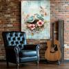 Rustic Bluebird Flower Metal Poster Wall Art Vintage Iron 8x12 Inch