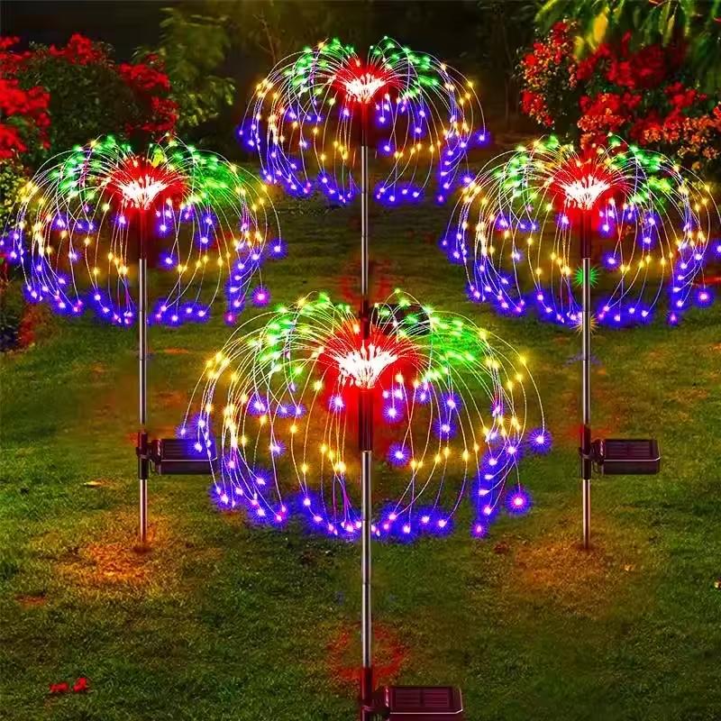 3/1pcs LED Solar Firework Lights Garden Decoration Fairy Lights Waterproof Outdoor Dandelion Lawn Lamp for Garden Lawn Decor