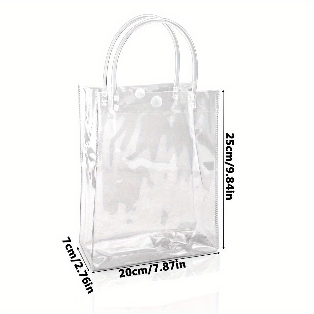 12 Stück Klarsicht-Geschenktüten aus Kunststoff mit Henkel Wiederverwendbare Party-Gastgeschenktüten Geschenkverpackungstüte Einkaufstüte für Boutique Hochzeit Geburtstag Party-Gastgeschenk Partytüte