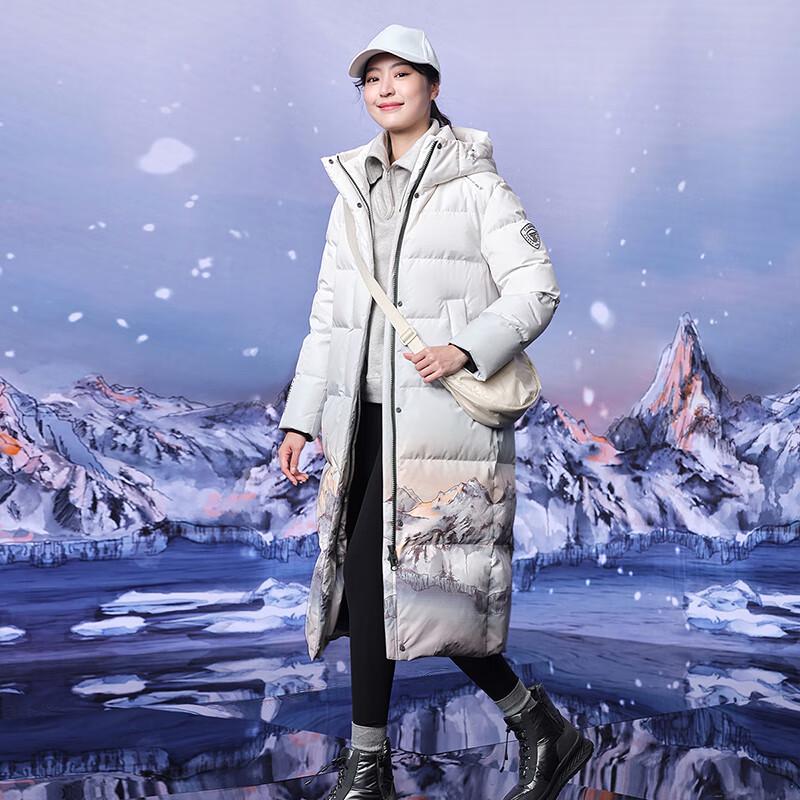 Tanboer Dámská dlouhá péřová bunda s kapucí TB235880C